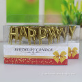 letter shape gold and sliver birthday candle
